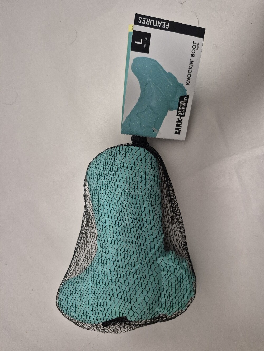 Bark Teal Knockin' Boot Dog Chew Toy